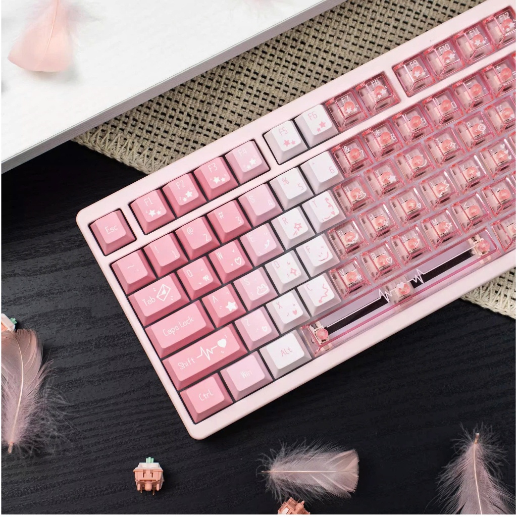 Keycap Heartbeat Pink Gradient | Chất liệu PBT | Profile Cherry ...