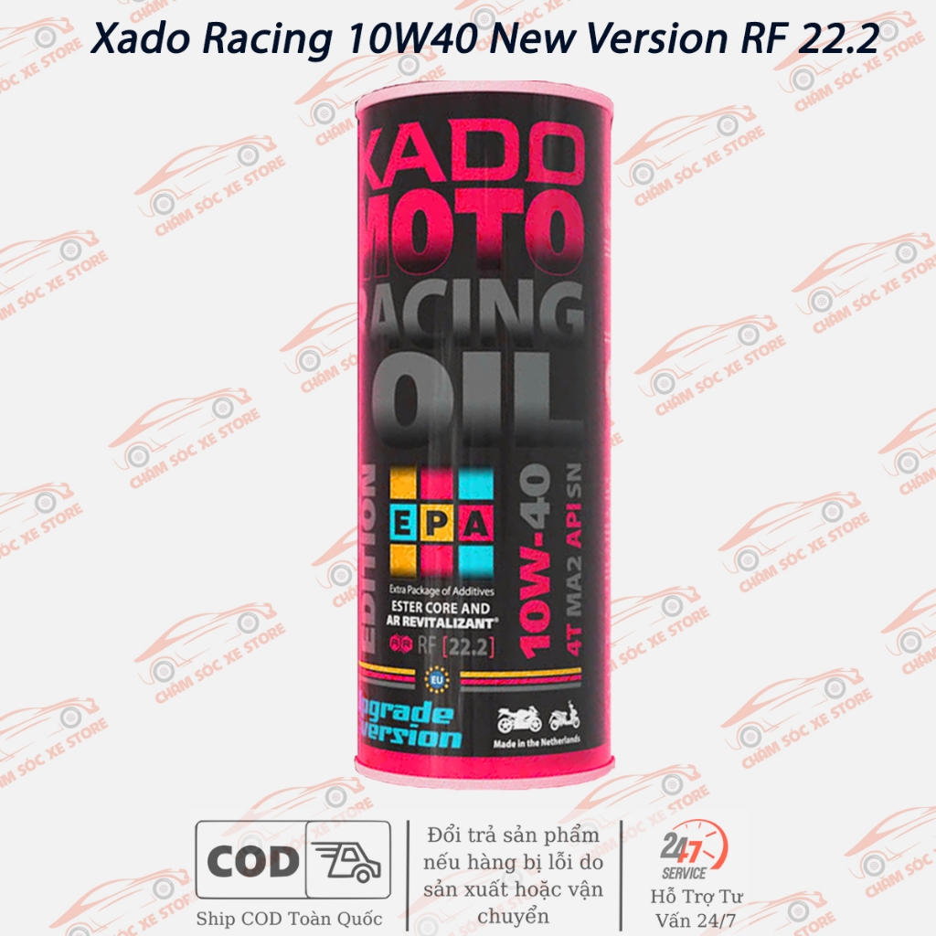 Nhớt Xado Racing 10W40 RF 22.2 Tổng Hợp Cao Cấp Dành Cho Xe Số, Côn Tay, Moto PKL