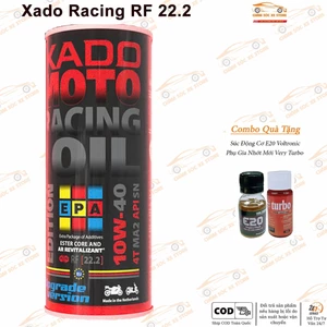 Nhớt Xado Racing 10W40 RF 22.2 Tổng Hợp Cao Cấp Dành Cho Xe Số, Côn Tay Tặng Súc Động Cơ Và Phụ Gia Nhớt Mới