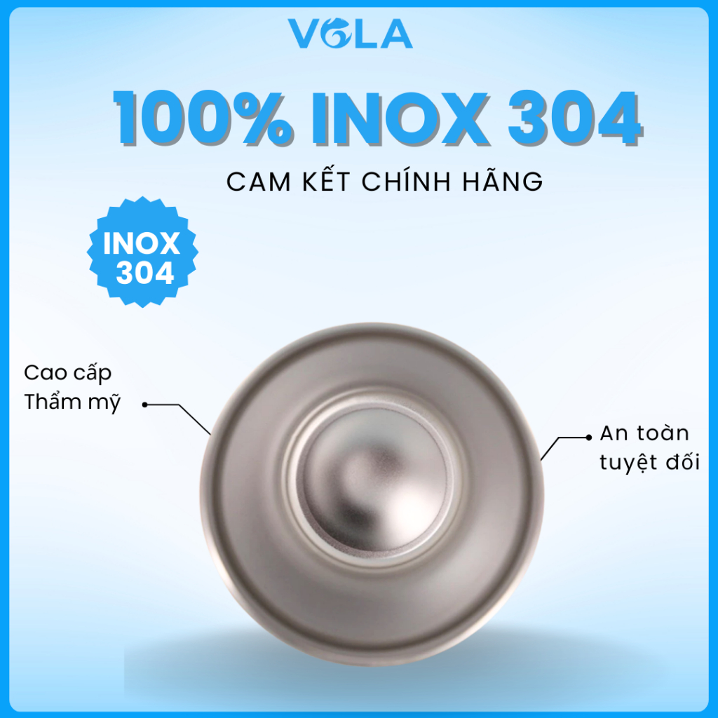 Ly Giữ Nhiệt VOLA 500ml Inox 304 Cao Cấp, Cốc giữ nhiệt mini nhỏ gọn tiện lợi có khắc tên miễn phí