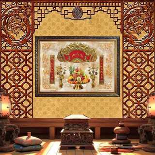 Tranh Gia Tiên Cửu Huyền Thất Tổ 01 tráng gương đóng khung