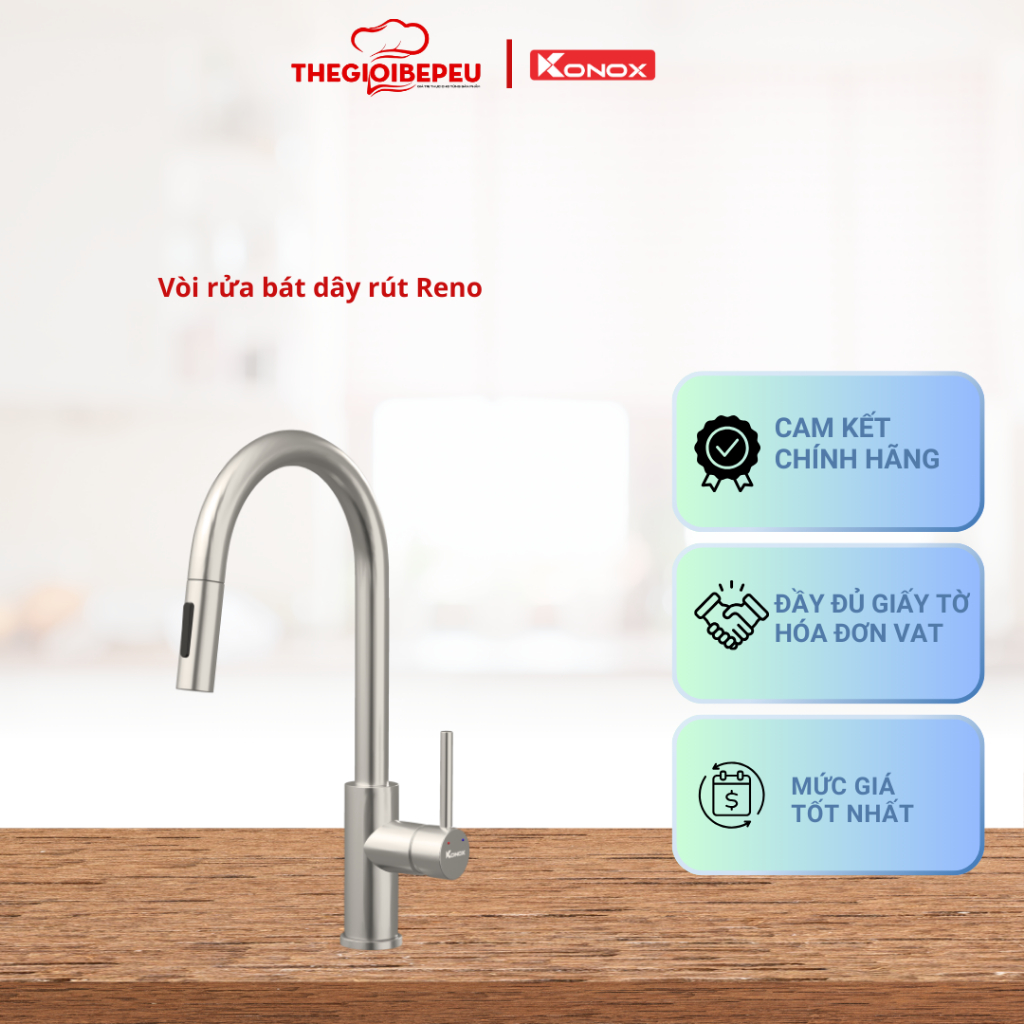 Vòi rửa bát dây rút Konox Reno hàng chính hãng | Shopee Việt Nam