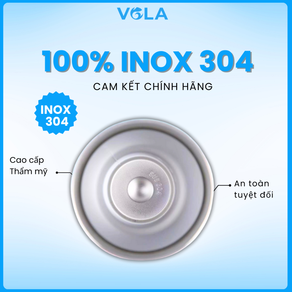Ly giữ nhiệt VOLA 1200ml inox 304 cao cấp, Cốc giữ nhiệt khắc tên miễn phí có sẵn quai cầm