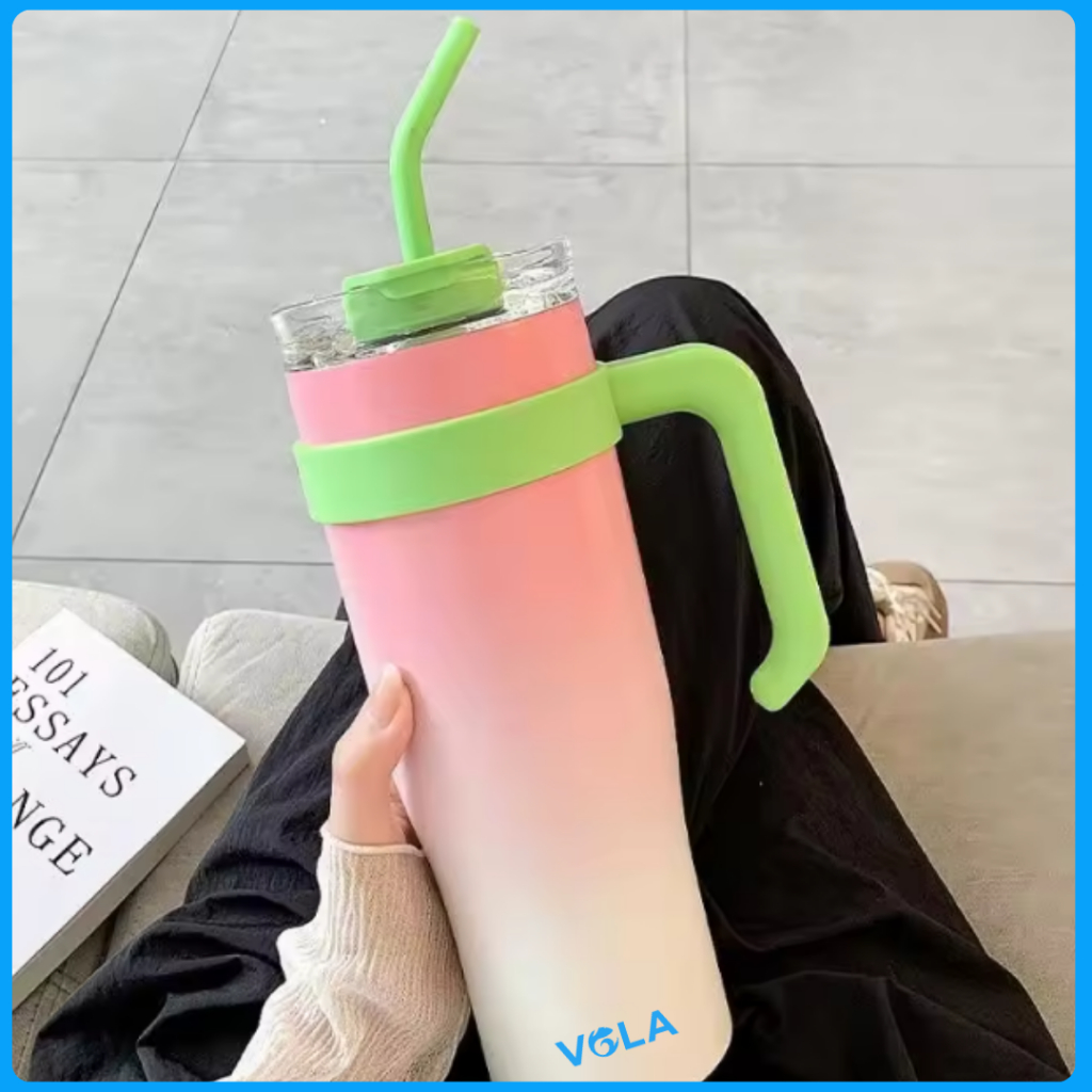 Ly giữ nhiệt VOLA 1200ml inox 304 cao cấp, Cốc giữ nhiệt khắc tên miễn phí có sẵn quai cầm
