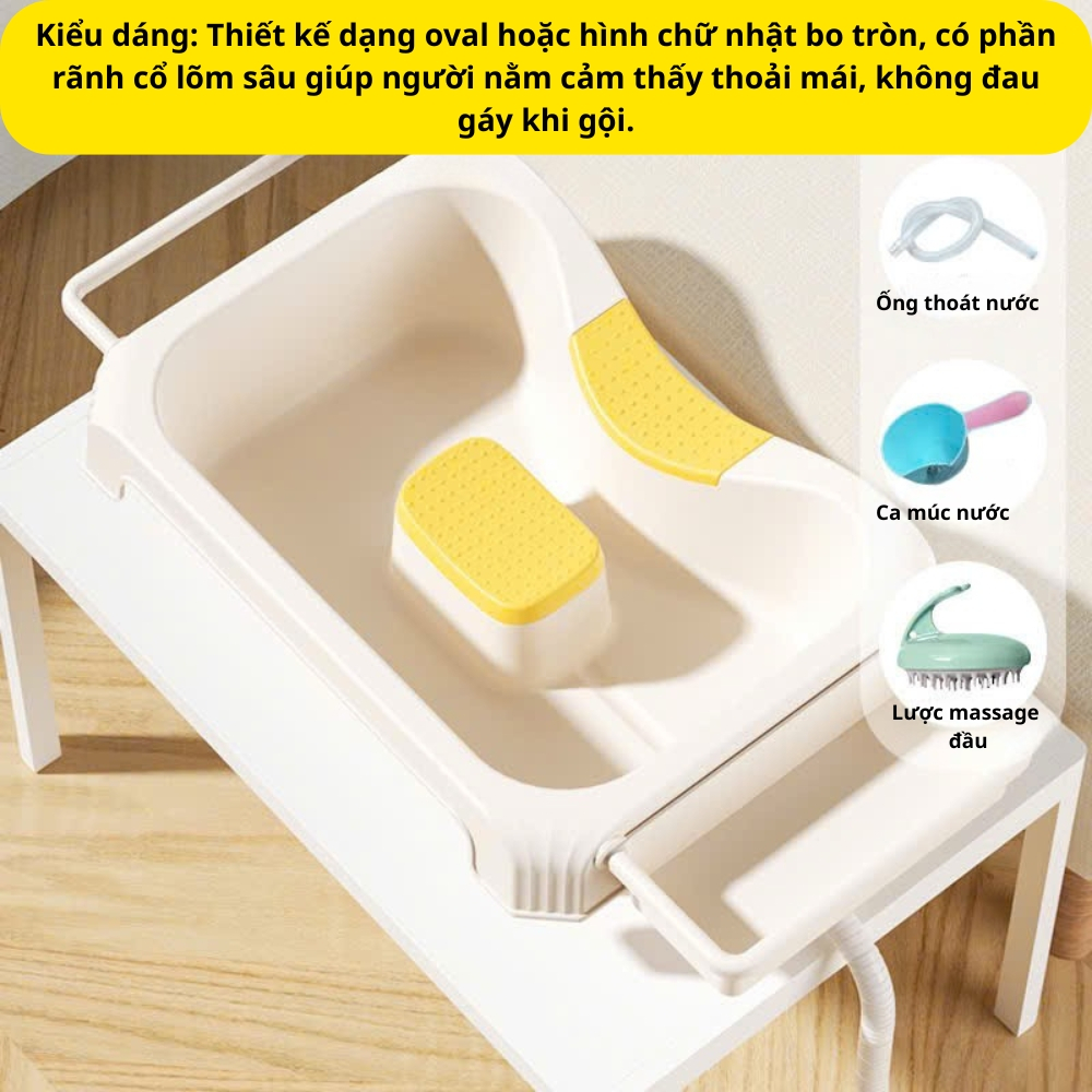 Chậu gội đầu có chân 6 cấp độ điều chỉnh dành cho bà bầu , người bệnh , người già tiện lợi dễ dàng sử dụng