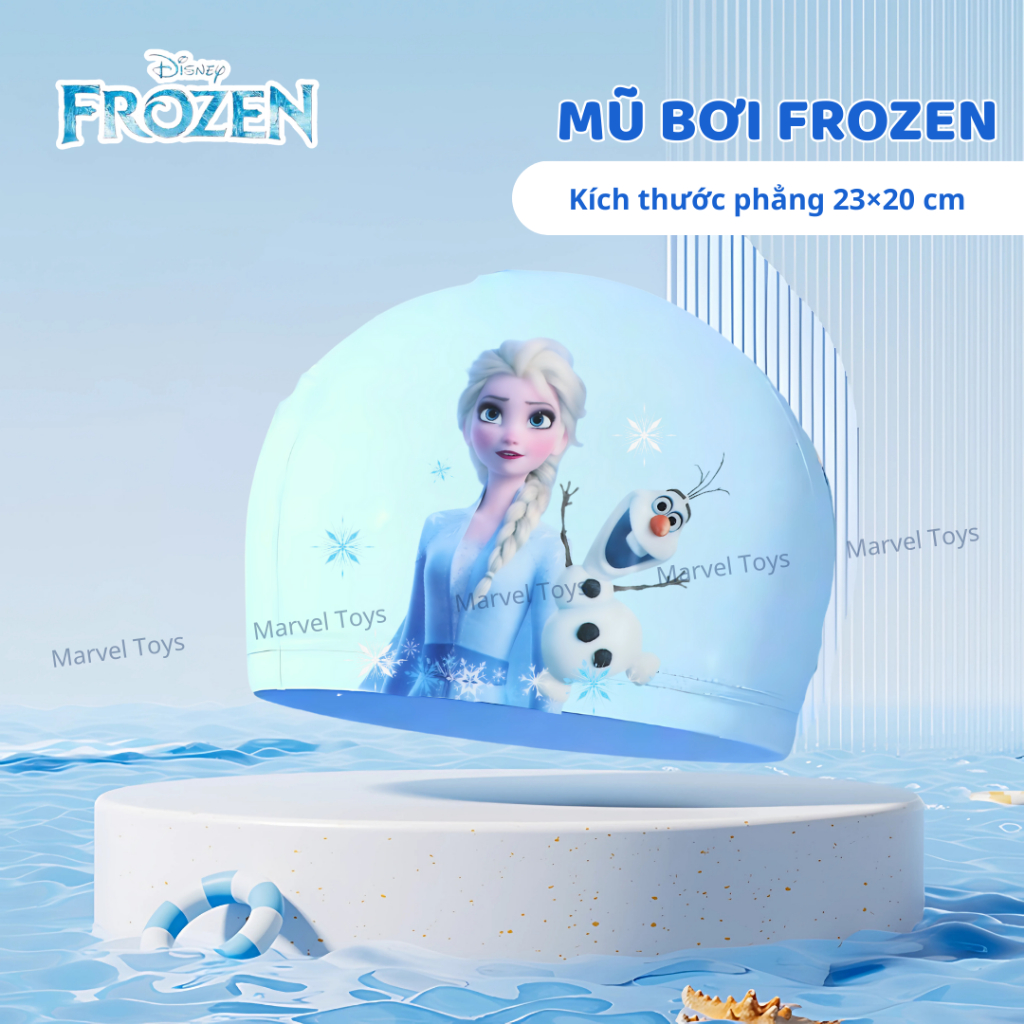 Mũ Bơi Silicon Trẻ Em Disney Frozen/Spider-Man Chính Hãng – An Toàn, Co Giãn, Giữ Tóc Khô