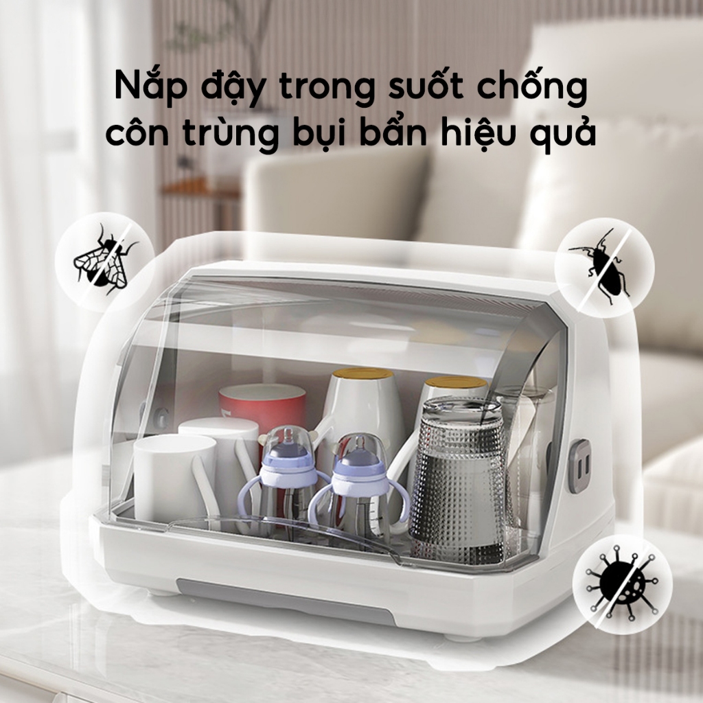 GIÁ ĐỰNG CỐC CHÉN CAO CẤP, KHAY ÚP BÌNH SỮA CÓ NẮP, Giữ Vệ Sinh An Toàn, Phù Hợp Gia Đình Có Trẻ Nhỏ