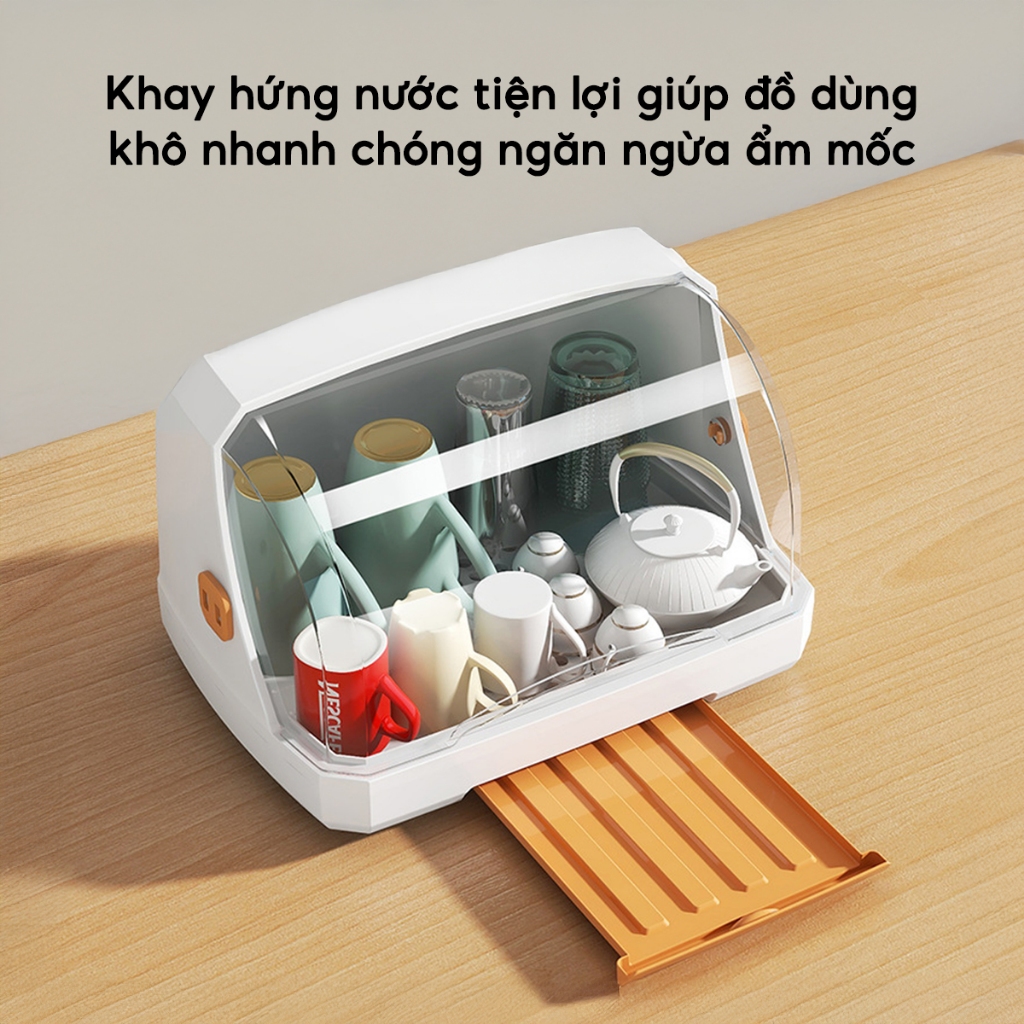 GIÁ ĐỰNG CỐC CHÉN CAO CẤP, KHAY ÚP BÌNH SỮA CÓ NẮP, Giữ Vệ Sinh An Toàn, Phù Hợp Gia Đình Có Trẻ Nhỏ