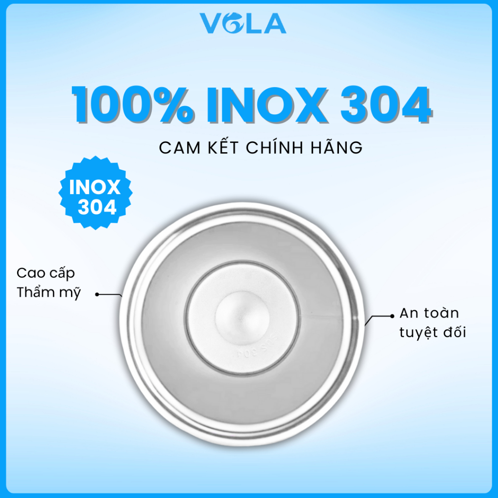 Ly giữ nhiệt VOLA 510ml inox 304, Cốc giữ nhiệt nhỏ gọn tiện lợi khắc tên miễn phí