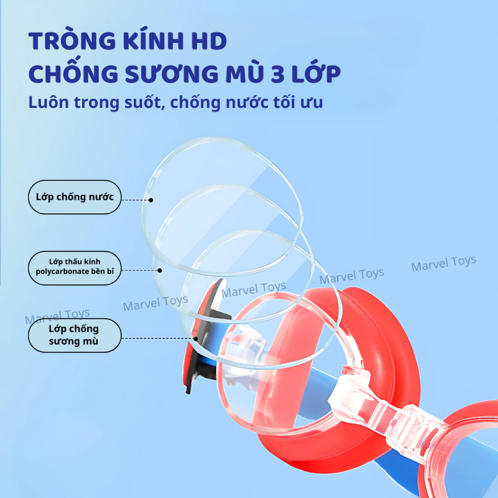 Bộ Kính Và Mũ Bơi Cho Bé Disney Marvel Chính Hãng Spider Man Frozen Batman Trẻ Em