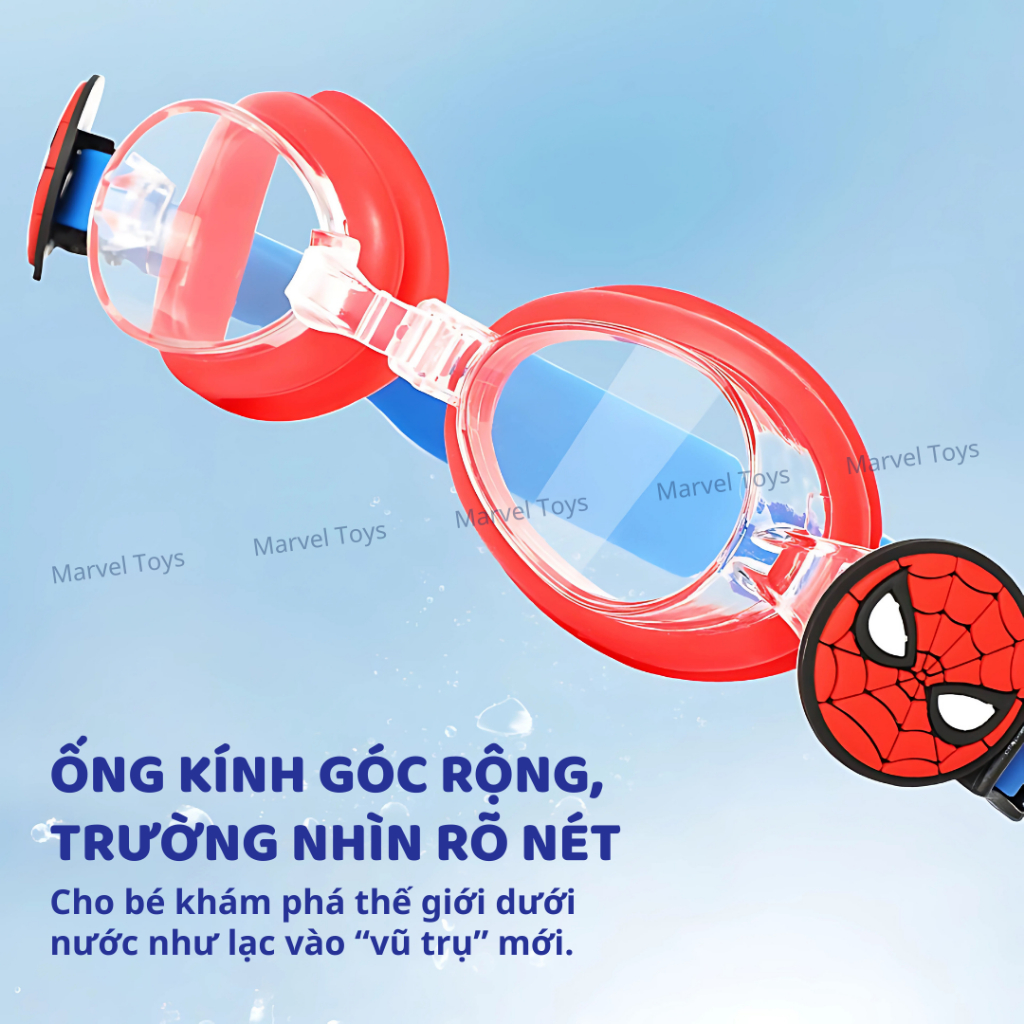 Bộ Kính Và Mũ Bơi Cho Bé Disney Marvel Chính Hãng Spider Man Frozen Batman Trẻ Em