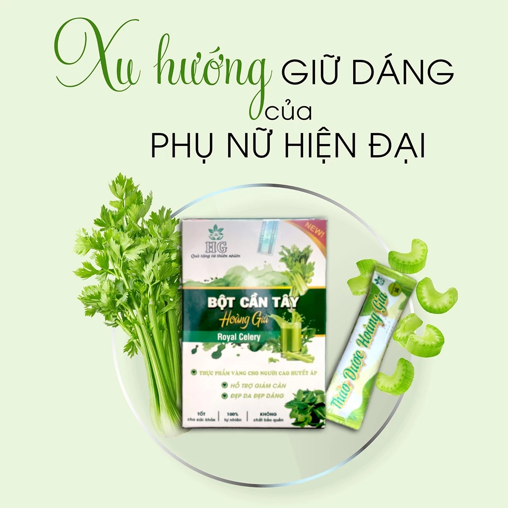 Nước Uống Detox Bột Cần Tây Hoàng Gia Sấy Lạnh Nguyên Chất 100% Giảm Mụn Đẹp Da Thanh Lọc Cơ Thể