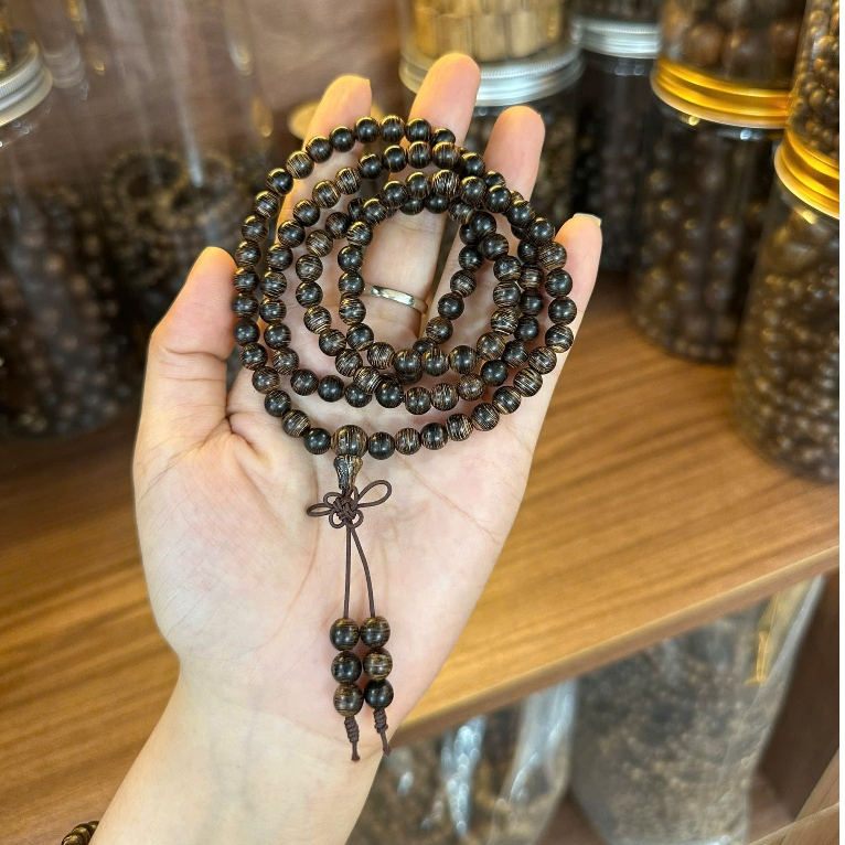 Vòng Tay Trầm Hương Sánh Chìm 108 Hạt Quảng Nam Cao Cấp - Chuỗi Hạt Đeo Tay Nam Nữ 6mm/7mm/8mm Phong Thủy Bình An