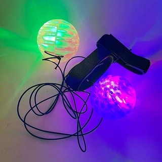 Bóng đồ chơi cho bé, bóng nảy phát sáng, bóng ma thuật có đèn LED, bóng pha lê nảy kèm dây cột