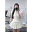 Set Áo Cộc Tay Cổ Sen Dáng Croptop Mix Chân Váy Xoè Nơ Điệu Đà 2 Màu (cvay có lót)