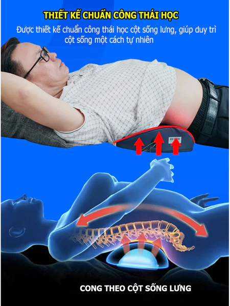 Máy massage lưng và cột sống Dahano, máy mát xa lưng 4 chức năng giảm đau lưng do thoát vị phồng lồi đĩa đệm