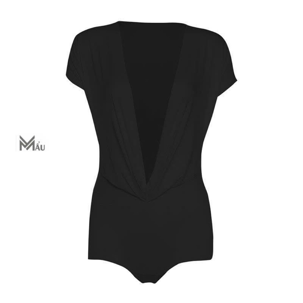 Áo body suits rúm ngực cổ v mix đồ siu hách dáng
