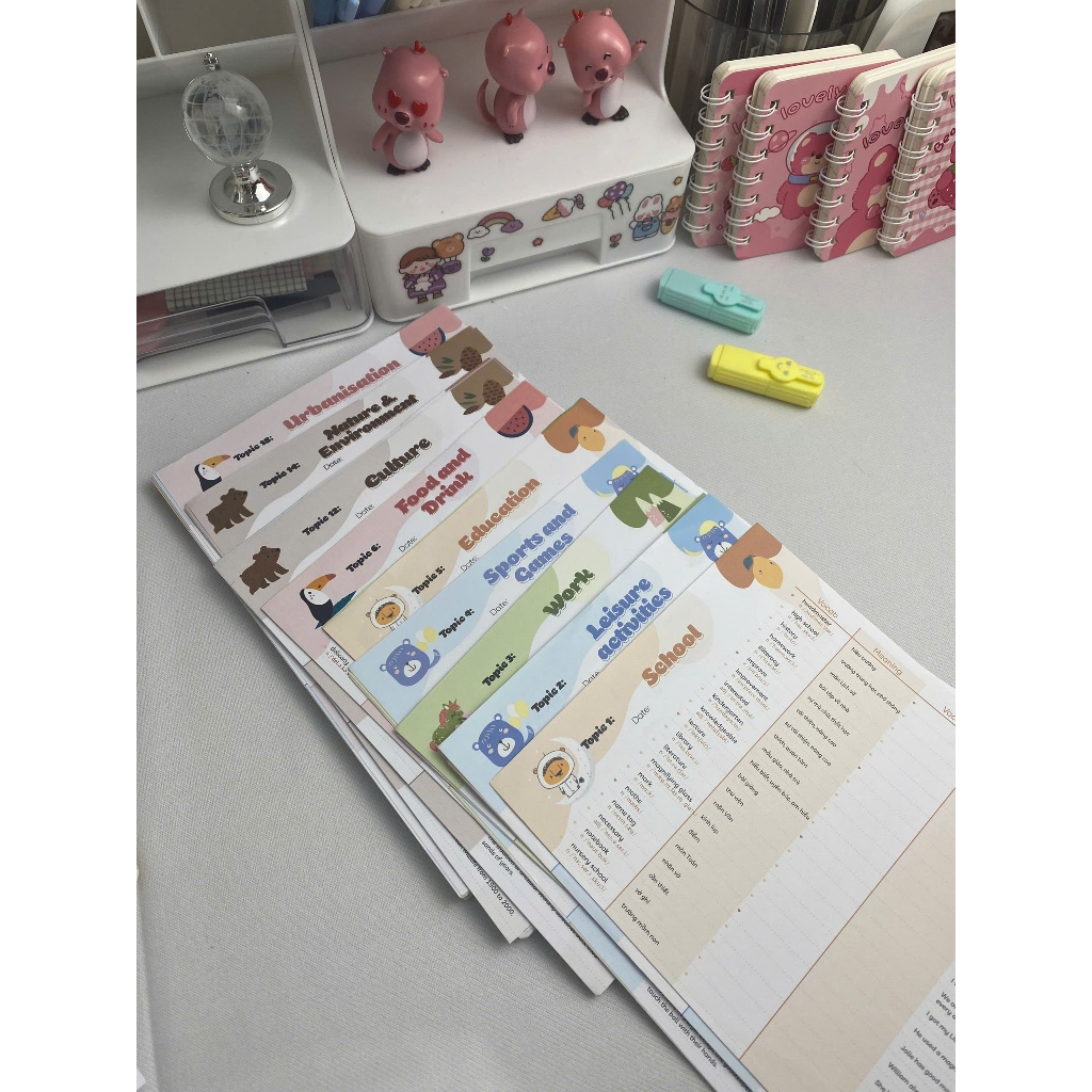 Set 150 tờ TAKENOTE 3000 từ vựng Tiếng Anh theo chủ đề thông dụng nhất (3 bộ - 30 chủ đề)