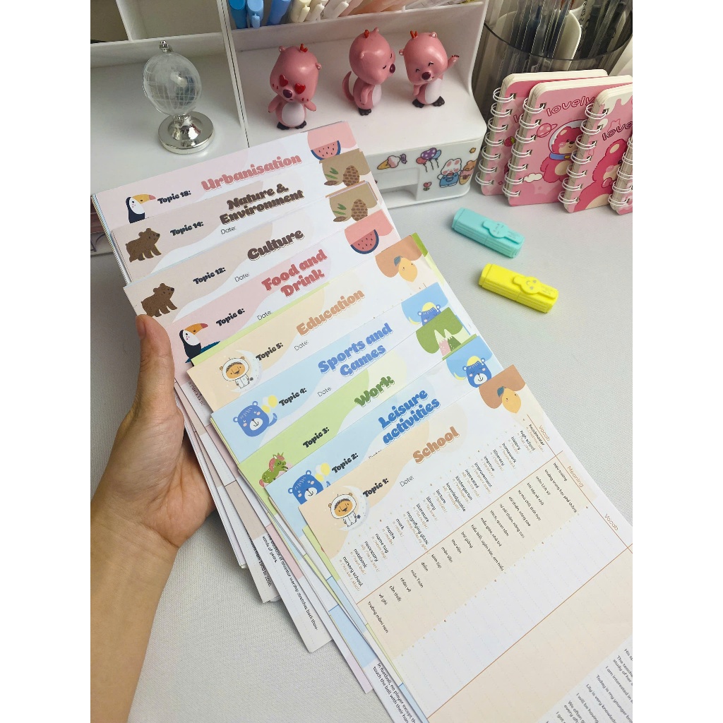 Set 150 tờ TAKENOTE 3000 từ vựng Tiếng Anh theo chủ đề thông dụng nhất (3 bộ - 30 chủ đề)