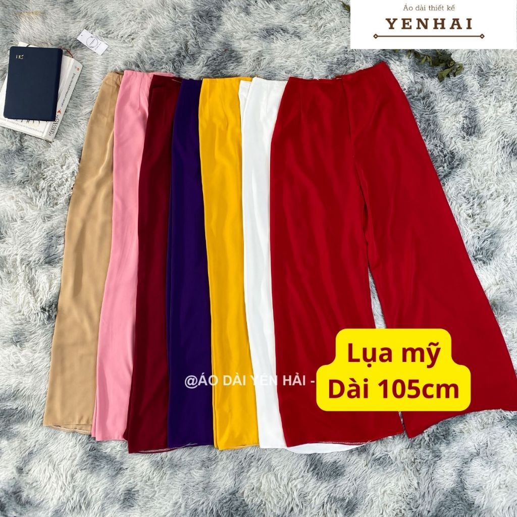 Quần dài lụa mỹ mặc kèm với áo dài truyền thống