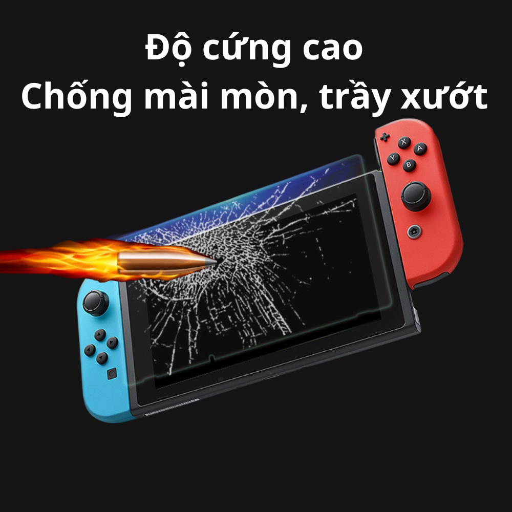 Cường Lực Nintendo Switch V1, V2 OLED Lite - Tiêu Chuẩn 9H - Chống Trầy Xước, Va Đập