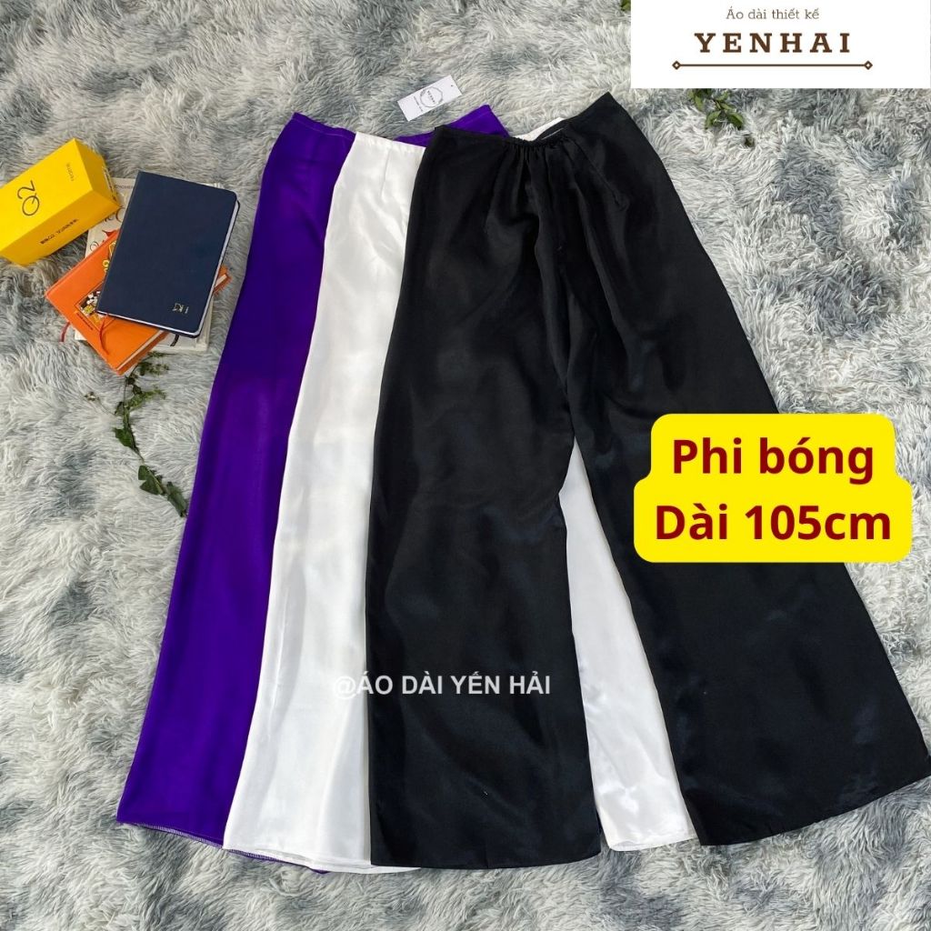 Quần dài mặc kèm áo dài truyền thống chất lụa phi bóng