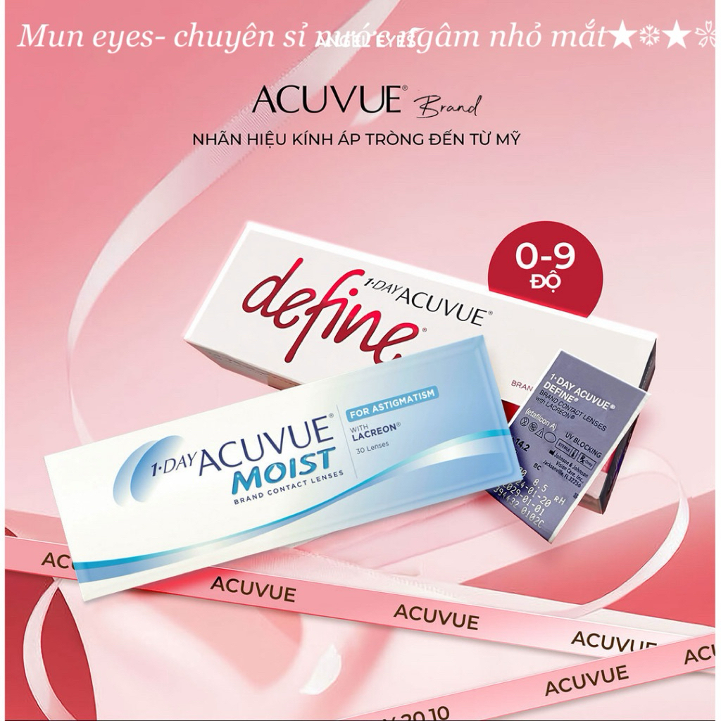 Kính áp tròng 1 ngày màu nâu tự nhiên Radiant Chic ACUVUE Define Angel Eyes có độ cận 0-9