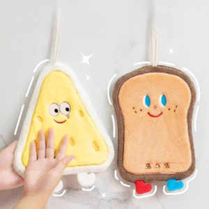 Khăn Lau Tay Siêu Thấm Hút Hình Bánh Mì Hoạt Hình Dễ Thương Treo Nhà Bếp, Nhà Tắm, Lau Khô Nhanh