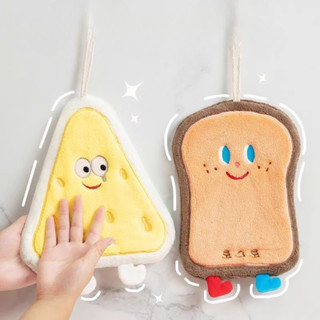 Khăn Lau Tay Siêu Thấm Hút Hình Bánh Mì Hoạt Hình Dễ Thương Treo Nhà Bếp, Nhà Tắm, Lau Khô Nhanh