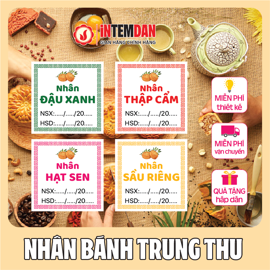 Combo 96 Cái Tem Trung Thu Vuông VINH LIEN Size 2.5x2.5cm - Theo Yêu ...