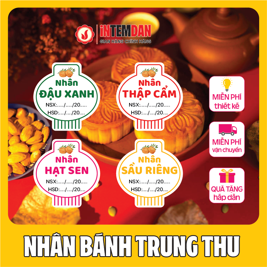 Combo 100 Cái Tem Trung Thu VINH LIEN Size 3x2cm - Theo Yêu Cầu Inbox ...