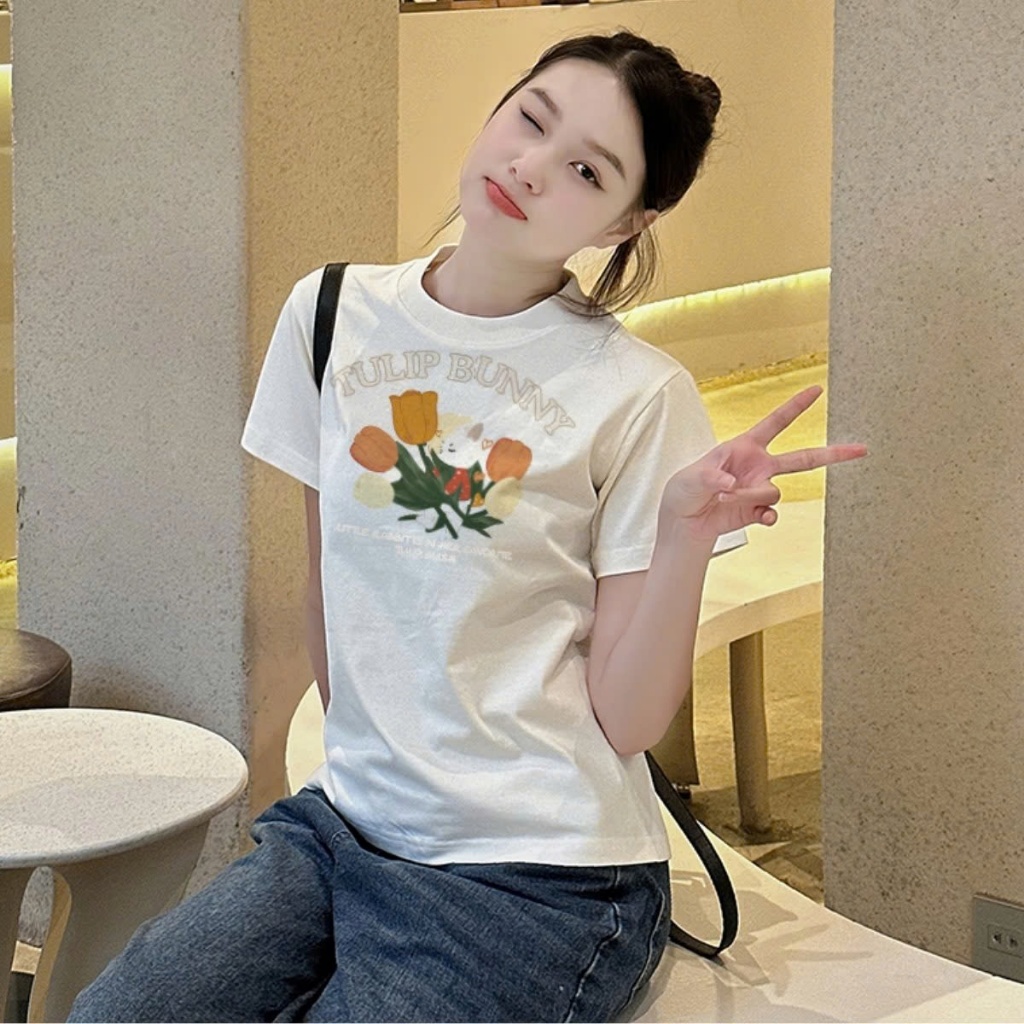 [ Video thực tế sp ] Áo baby tee MCA In hình Tulip Bunny A.51014