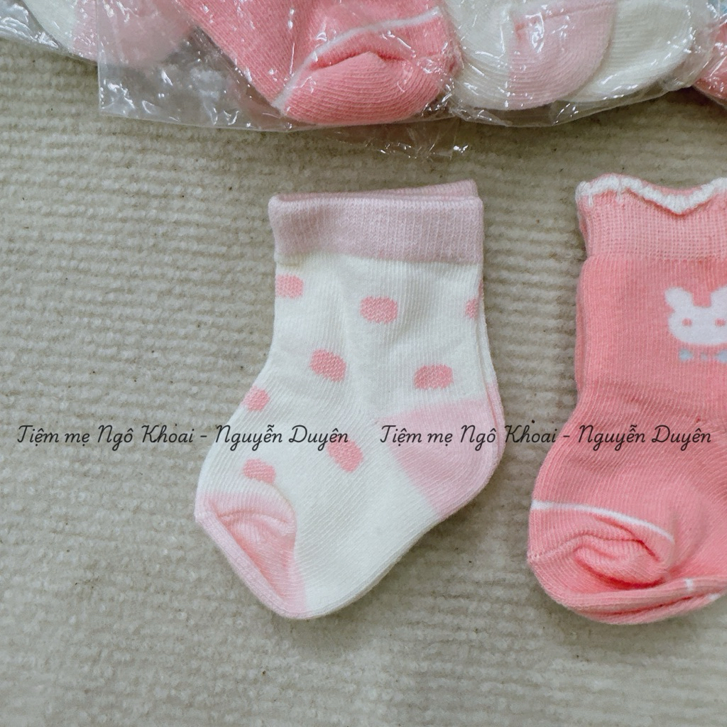 [MD149] 7-9cm Set 3 đôi tất len ấm áp có đế chống trơn trượt xuất Nhật hoạ tiết thỏ xinh cho bé