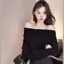 Áo body trễ vai gân tăm dài tay tôn dáng slay, quyến rũ A.5951