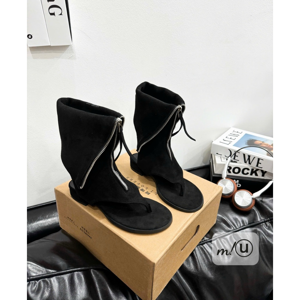 👢🩴👢Boot xỏ ngón kéo khoá