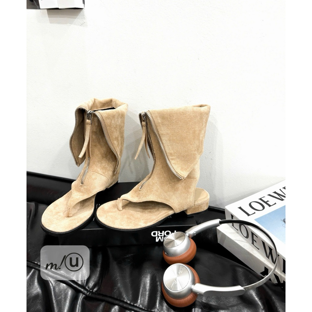 👢🩴👢Boot xỏ ngón kéo khoá