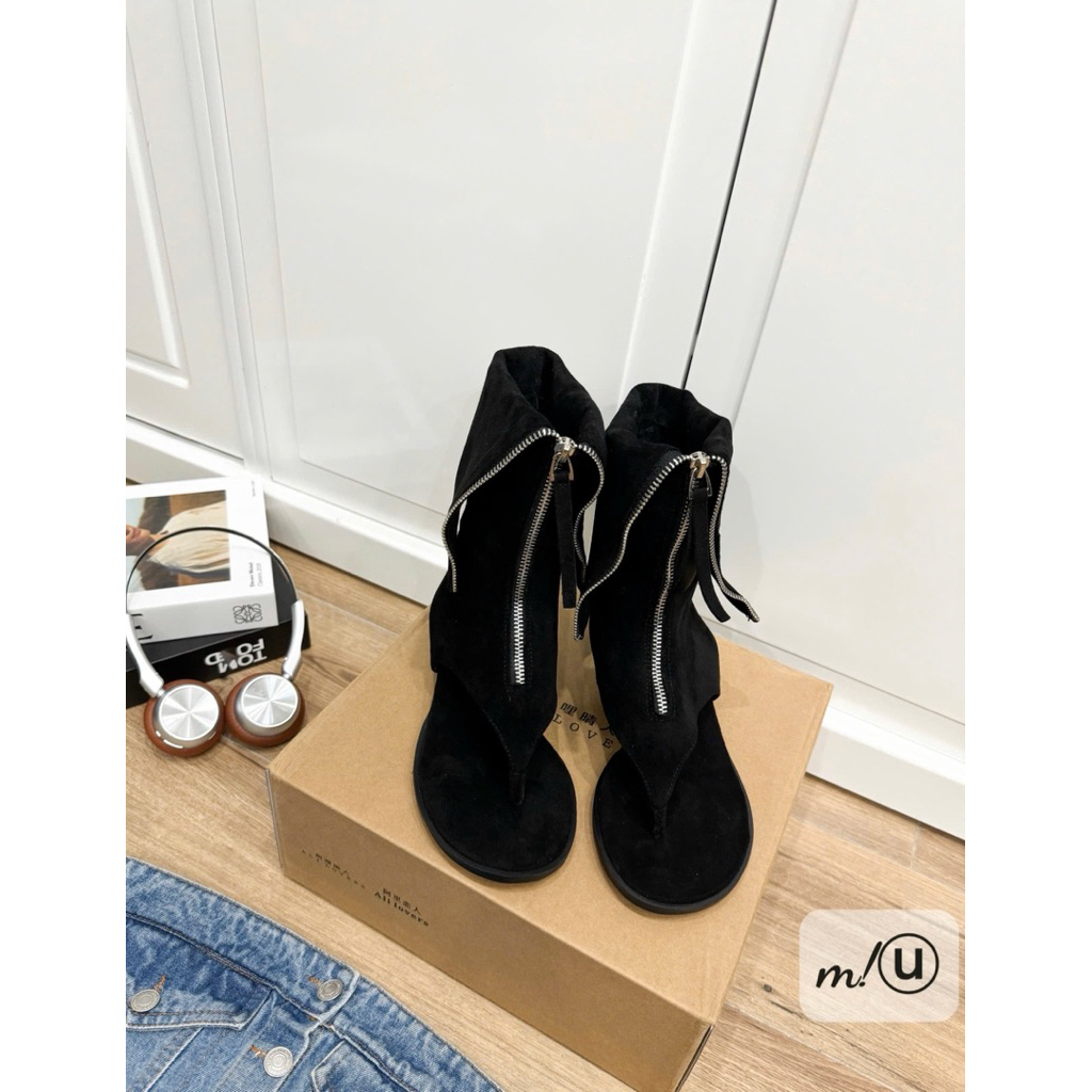 👢🩴👢Boot xỏ ngón kéo khoá