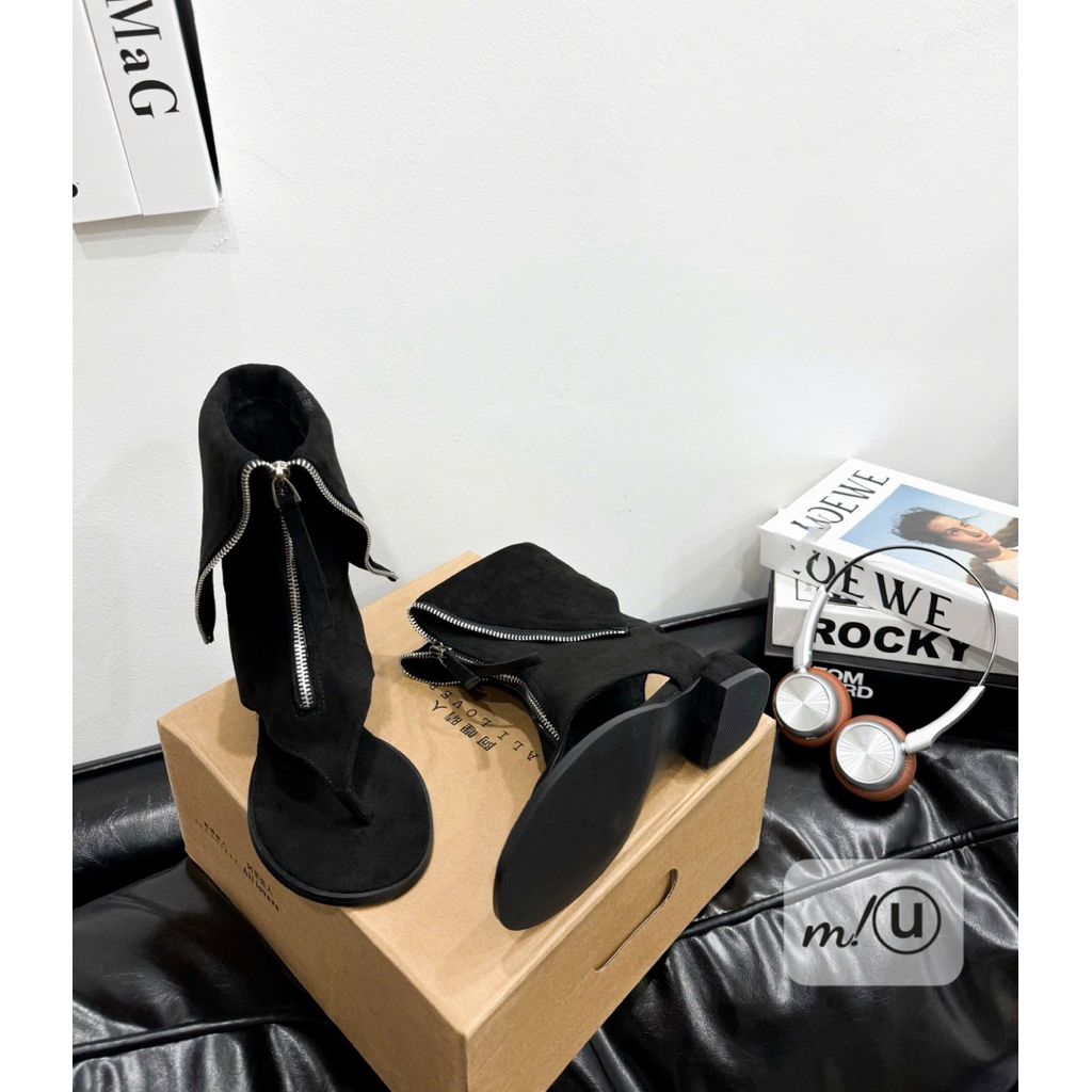 👢🩴👢Boot xỏ ngón kéo khoá