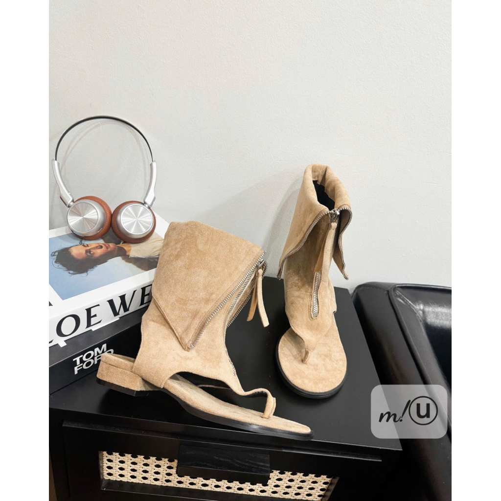 👢🩴👢Boot xỏ ngón kéo khoá