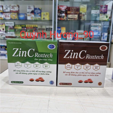 Viên uống KẼM ZINC ROXTECH hộp 100 viên bổ sung Kẽm gluconate giúp tăng cường miễn dịch giúp ăn ngon,tiêu hóa tốt