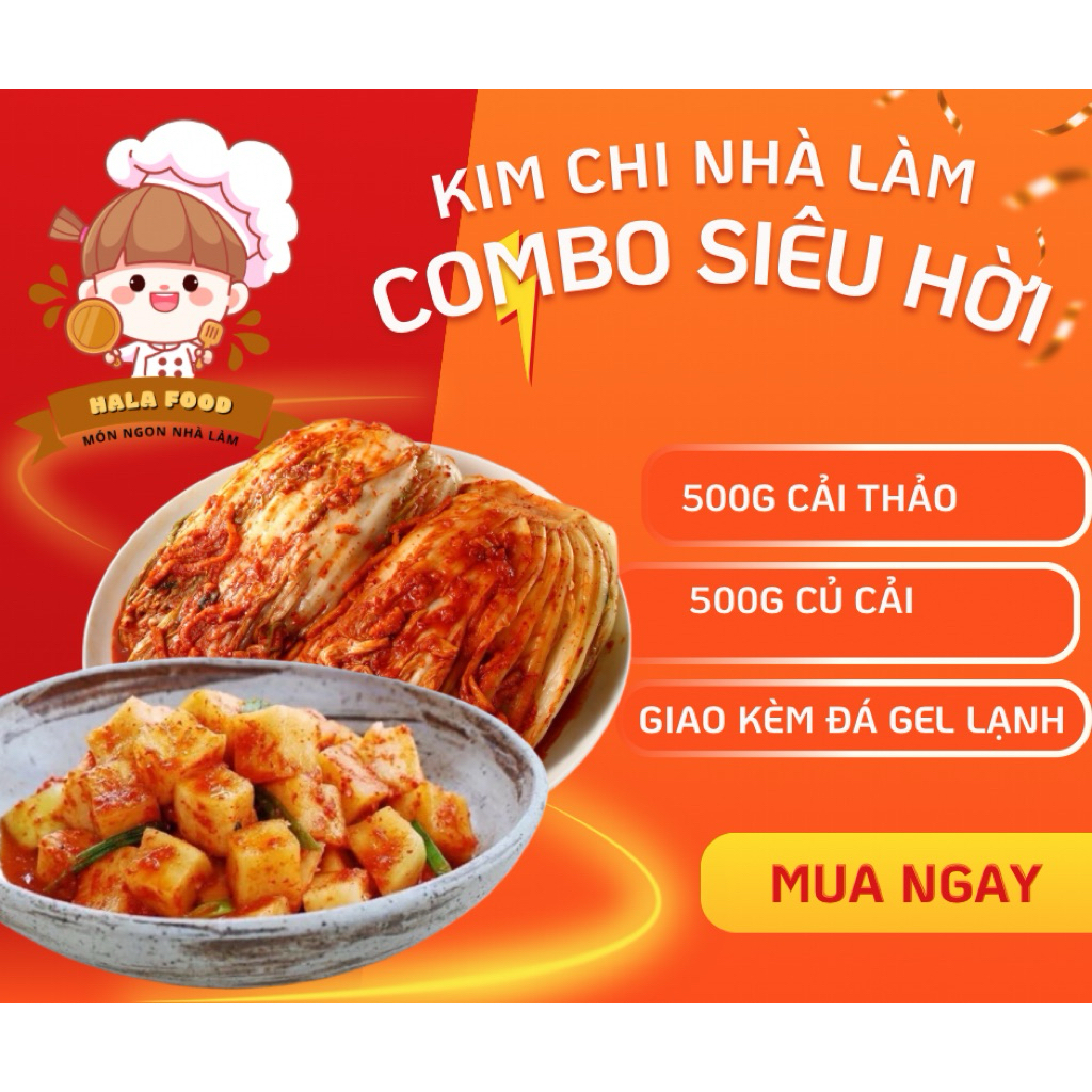 [Combo] Mỗi loại 500g kim chi nhà làm, kim chi hàn quốc(Lưu ý: Chỉ nhận đơn miền Bắc, Trung)