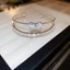 Vòng Tay Tình Yêu Nơ Zircon Mạ Vàng 18k, Thiết Kế Miệng Đôi, Phong Cách Hàn Quốc VT24