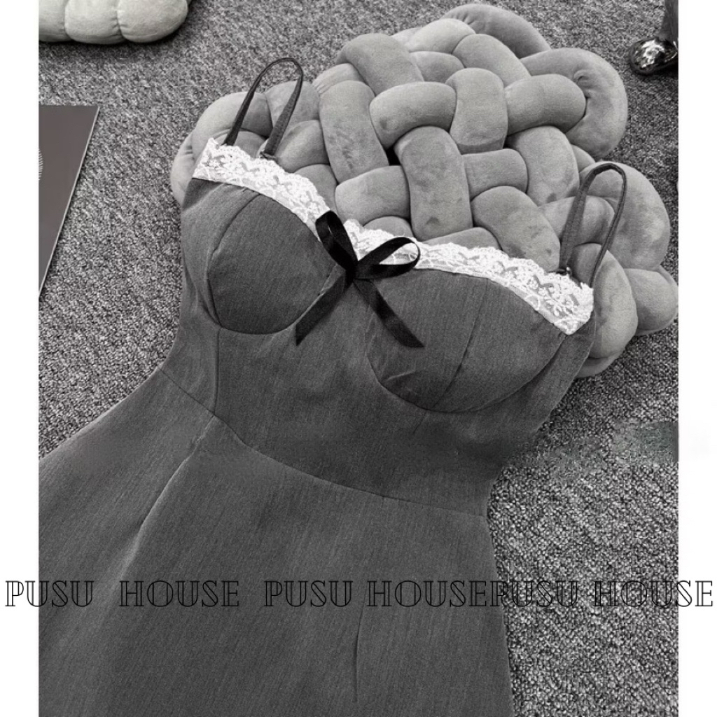 Đầm nữ 2s cúp dự tiệc phối ren nơ trẻ trung - Pusu house
