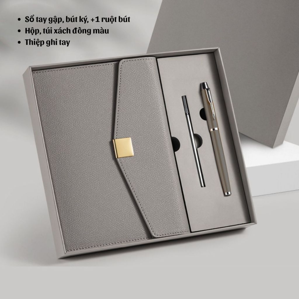 Box quà sổ tay bìa gập, bút ký, hộp, túi - Quà tặng tri ân, thầy cô, bạn bè