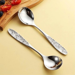 Thìa nhỏ inox 316 Oyatton [417], cán khắc hoa đẹp tinh tế, sang trọng  dài 18cm O417