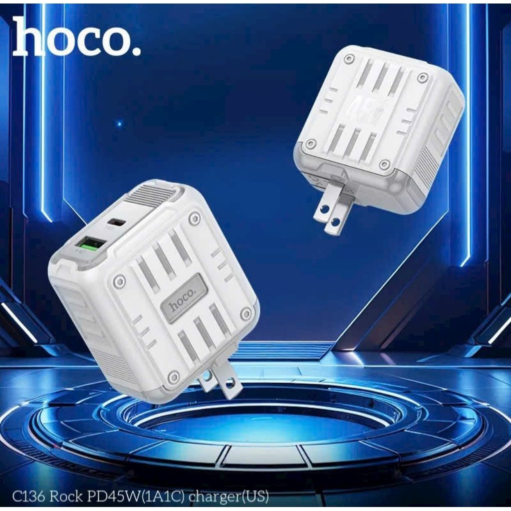 Củ sạc nhanh hoco C136 45w ,2 cổng sạc nhanh.