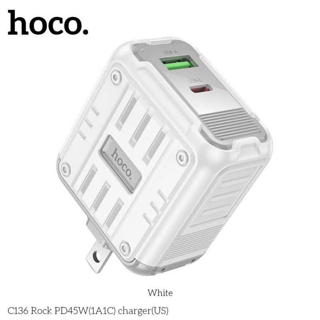 Củ sạc nhanh hoco C136 45w ,2 cổng sạc nhanh.