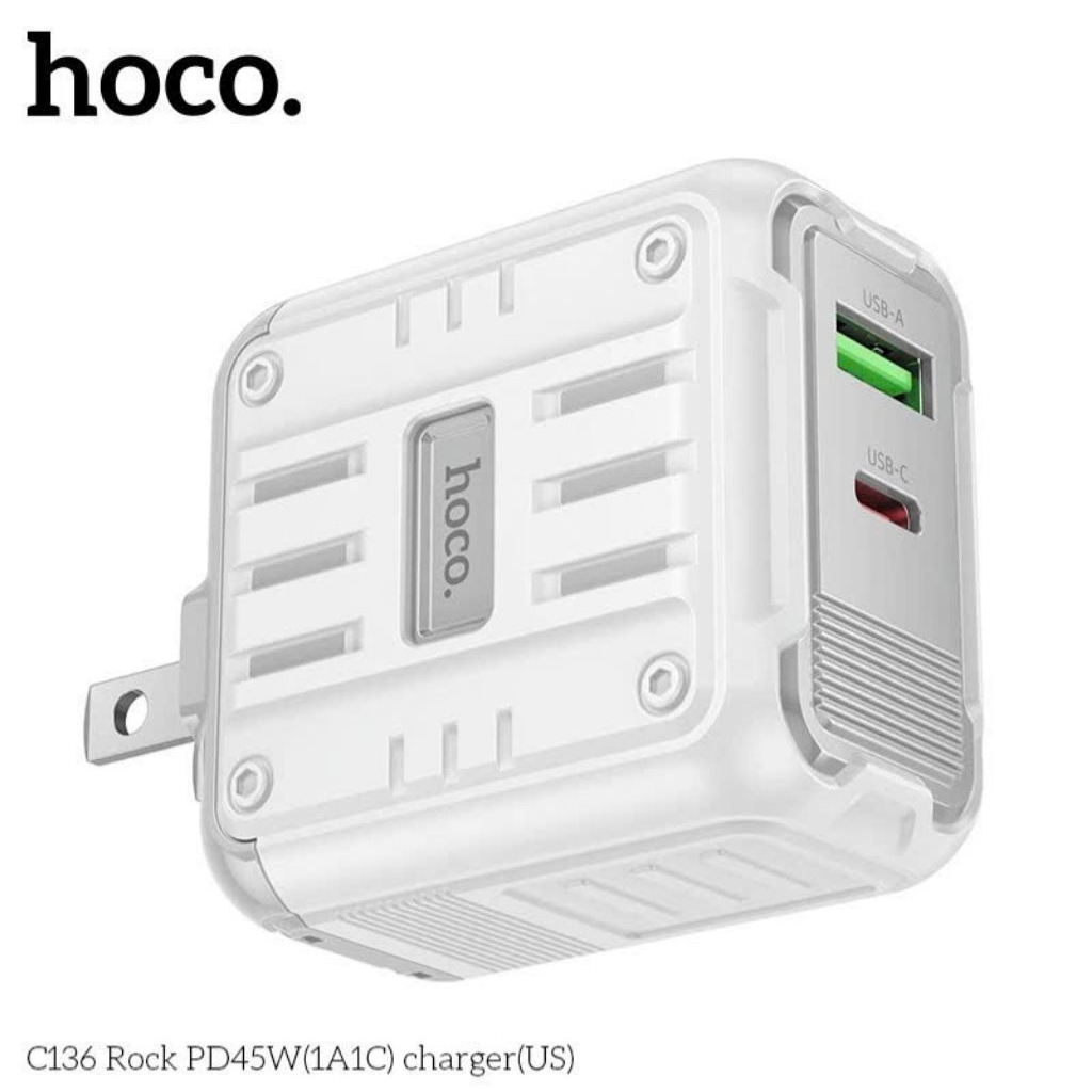 Củ sạc nhanh hoco C136 45w ,2 cổng sạc nhanh.