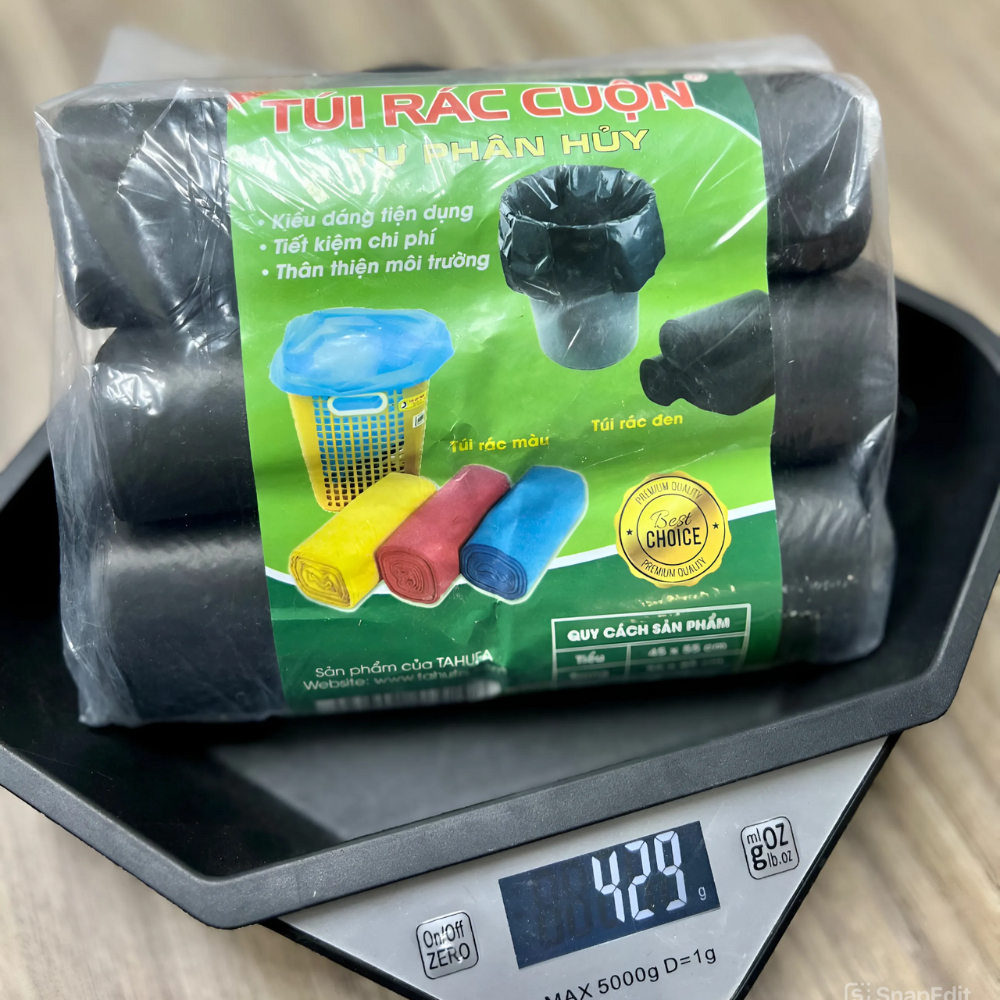 [Mua 2 Tặng 1] Túi đựng rác sinh học tự phân hủy cuộn túi rác màu đen 55x65cm tiết kiệm