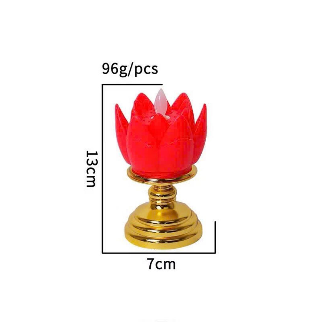 Đèn led hoa sen kèm chân đế kim loại,sử dụng pin.thích hợp đặt phòng thờ,đền chùa
